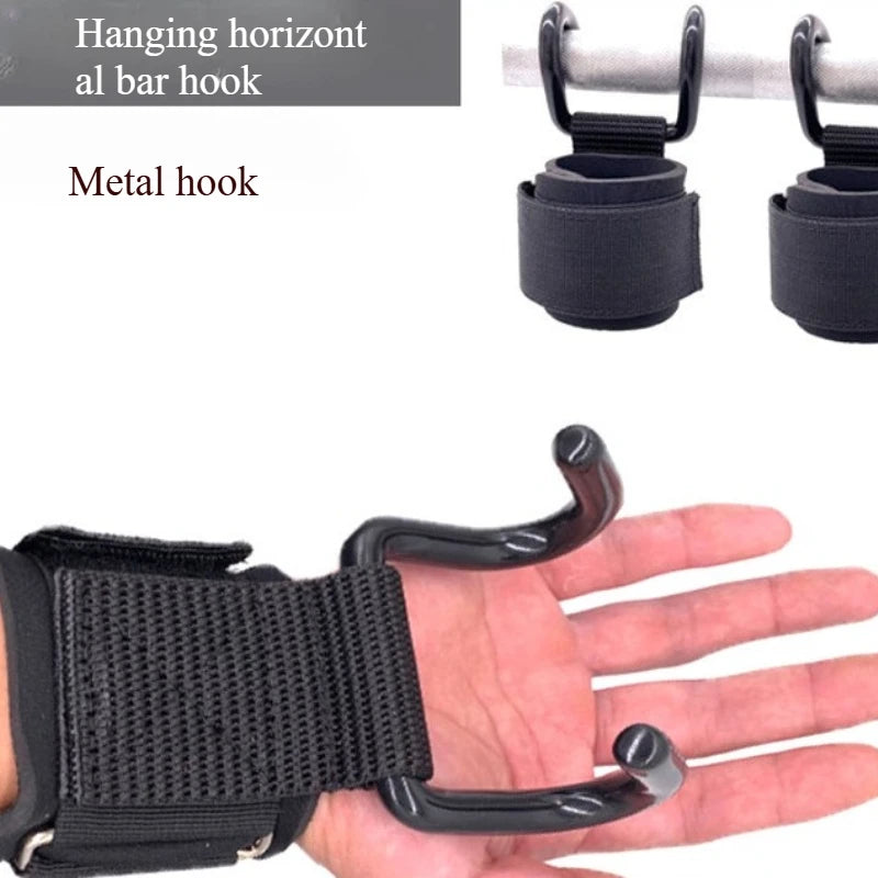 Weight Lifting Hook Grips with Wrist Wraps | Gym Hand-Bar Support for Pull-Ups and Po alternate view