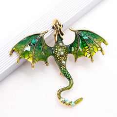 Colorful Hand Drawn Dragon Brooch Lapel Pin
