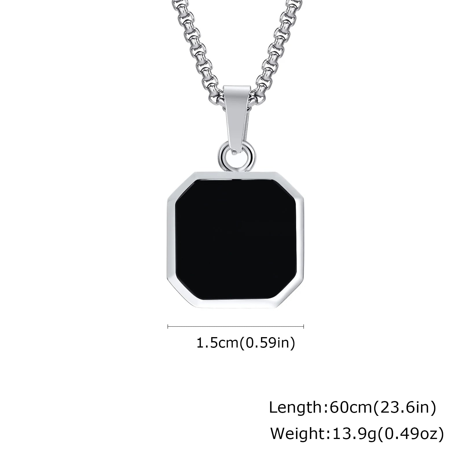 Men's Silver Color Geometric Pendant Necklace, Non Fading Stainless Steel Compass Nec lifestyle view