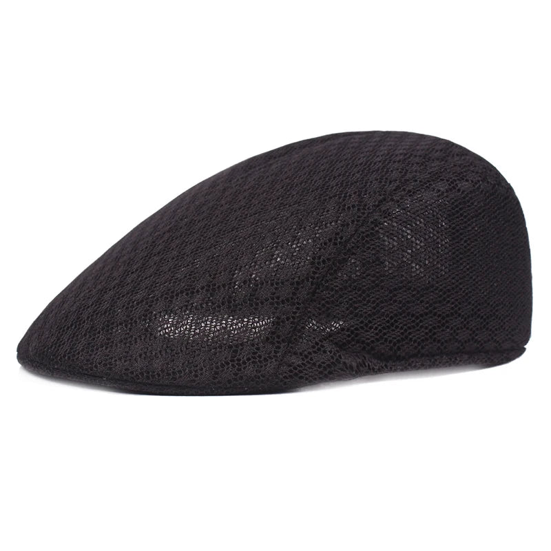 Breathable Mesh Beret Hat for Summer | Unisex Newsboy Flat Cap lifestyle view