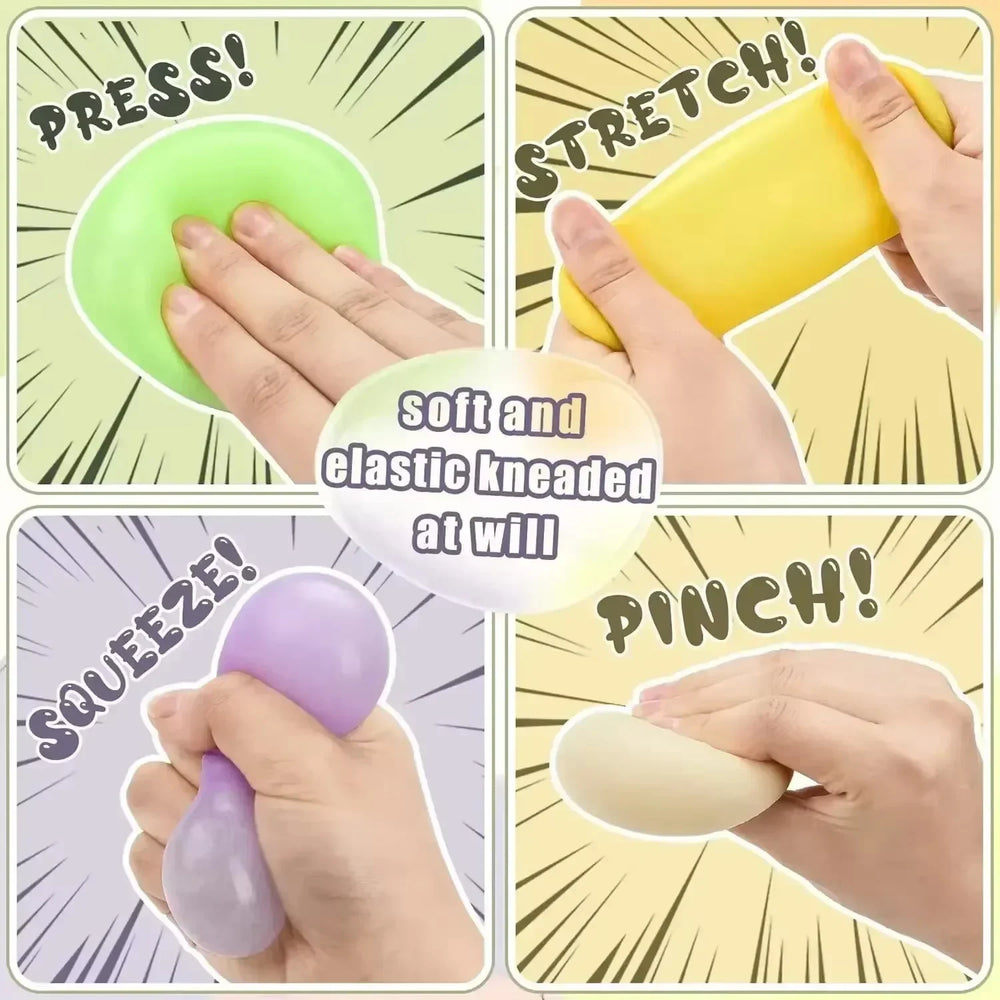 Colorful Dumpling Stress Ball Fidget Toy | Sensory Squeeze Dough with Steamer alternate view