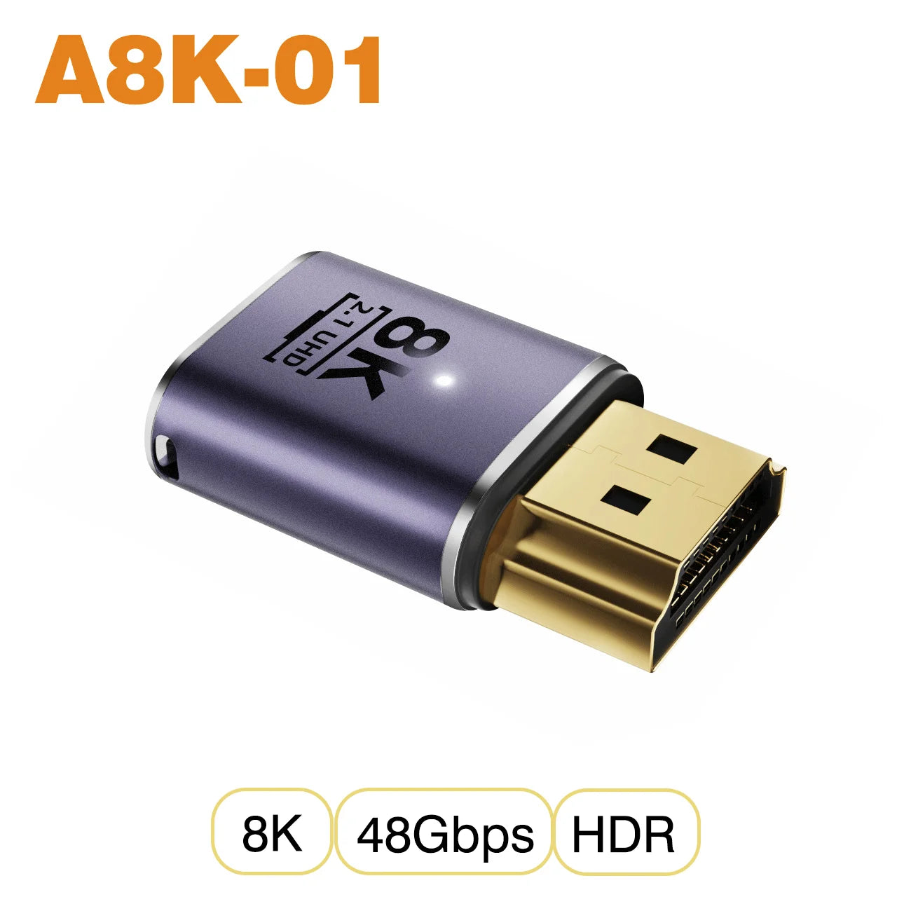 NNBILI HDMI 2.1 Adapter | 48Gbps 8K@60Hz Elbow and Straight Converter close-up view