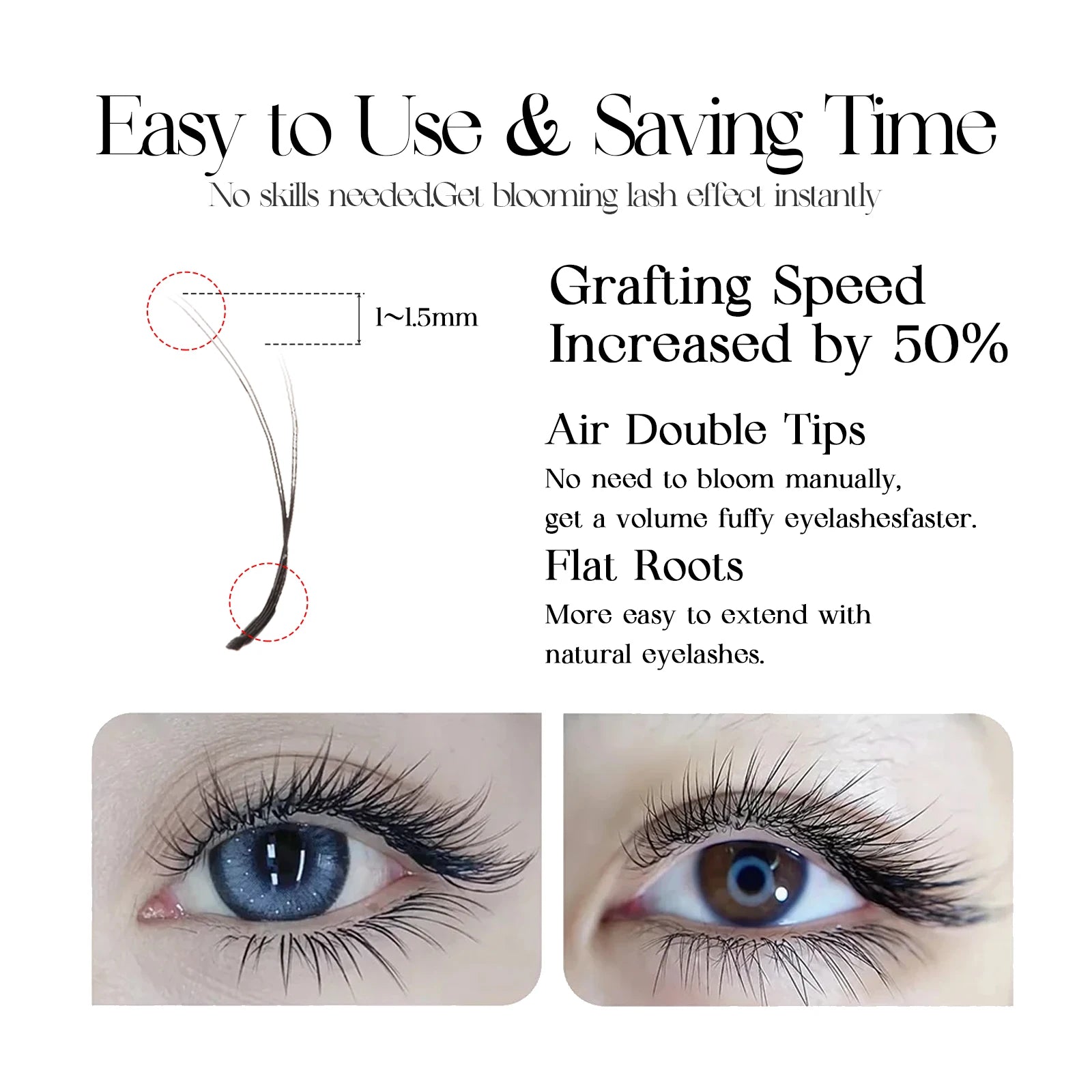 DeceMars Camellia YY Eyelash Extensions | 3D to 6D Flying Eyelash Kit additional angle