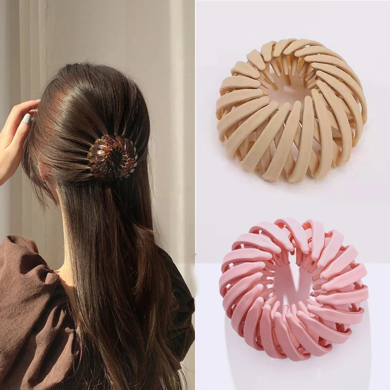 Magic Hair Pins Clips Bird Nest Shaped Hair Holder Matte Hair Ring Ball Head  High Ponytail Hair Device Women Hair Accessories