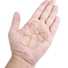 20pcs Stainless Steel Big Circle Hoop Earrings Wires | 18K Gold Plated or Steel Color, close-up view
