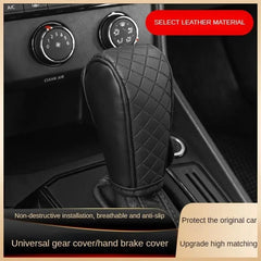 Universal PU Leather Car Shift Handle Cover, Non-slip Wear Resistant Auto Gear Knob S alternate view