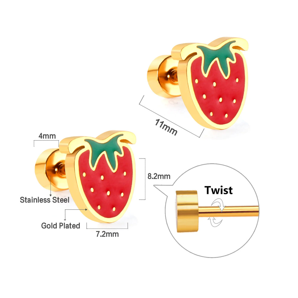 Cute Acrylic Animal Stud Earrings | Surgical Steel Hypoallergenic Earrings for Women and detail view