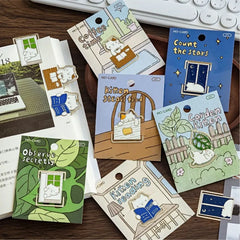 1 Piece Metal Bookmark Cat Life Cute Cartoon Page Clip for Reading Student Gift Book alternate view