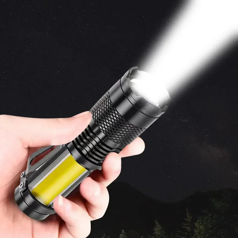 2000LM Mini Flashlight Rechargeable | Bright LED Tactical Torch with USB Charging detail view