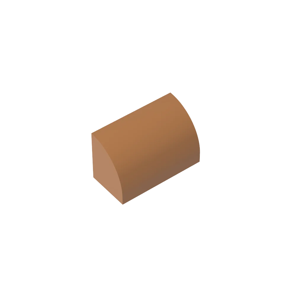 Gobricks GDS-M063 Curved Brick 1 x 2 x 1 No Studs | Compatible Building Block additional angle
