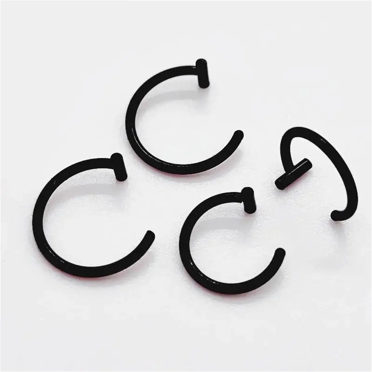 2/4Pcs 18G 316L Stainless Steel Fake Lip Rings for Women Men, Fake Septum Nose Ring additional angle