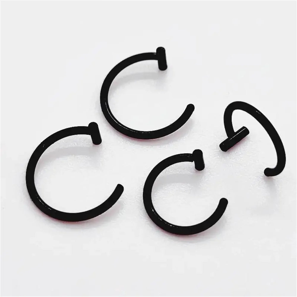 2/4Pcs 18G 316L Stainless Steel Fake Lip Rings for Women Men, Fake Septum Nose Ring additional angle