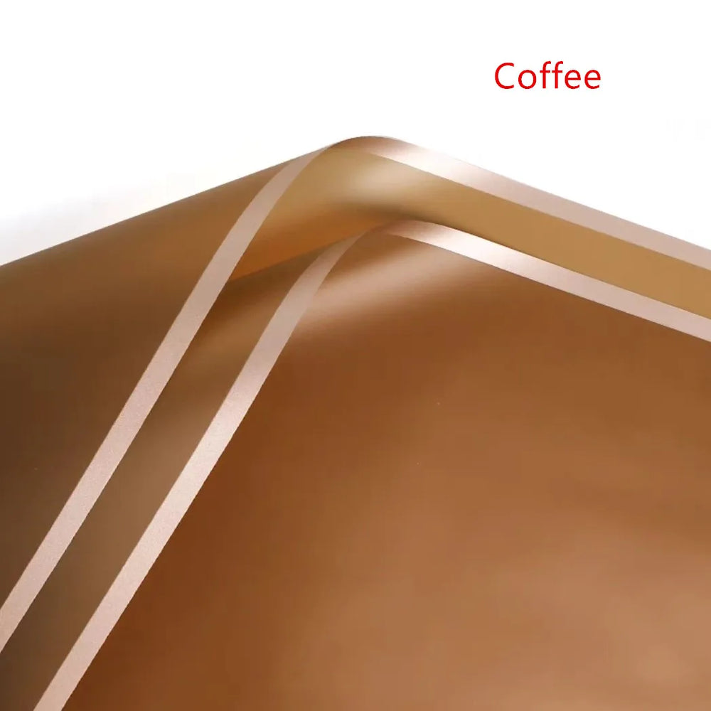 5pcs Flower Wrapping Paper with Golden Border | Korean Style Half Transparent Gift additional angle