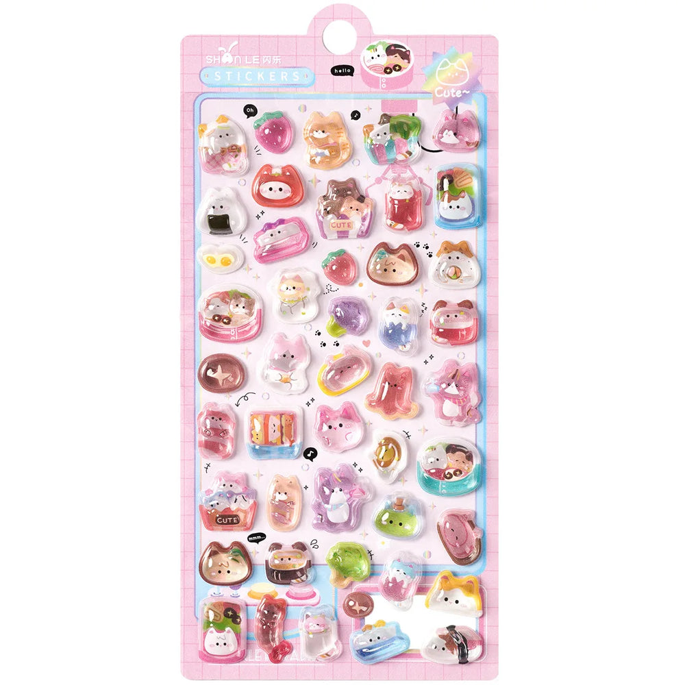 3D Food Stamping Seal Sticker | Japanese Anime Decorative Craft Stickers for Kids close-up view