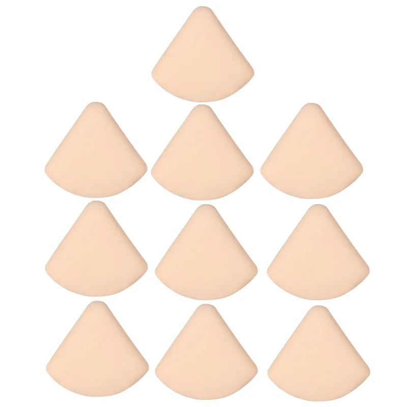 1-10pcs Round Square Triangle Shape Makeup Sponge Puff Dry Wet Dual-use Soft Cotton Ca close-up view