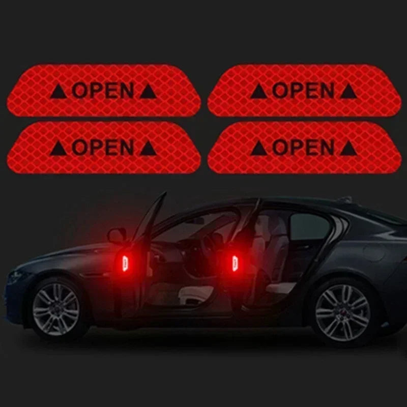 4PCS Reflective Car Door Sticker Safety Warning Reflector Tape alternate view