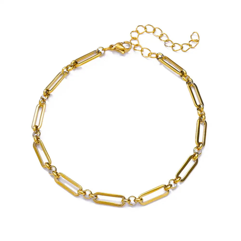 Colorful Boho Drops Anklets For Women Gold Color Stainless Steel Geometric Anklet Lux lifestyle view