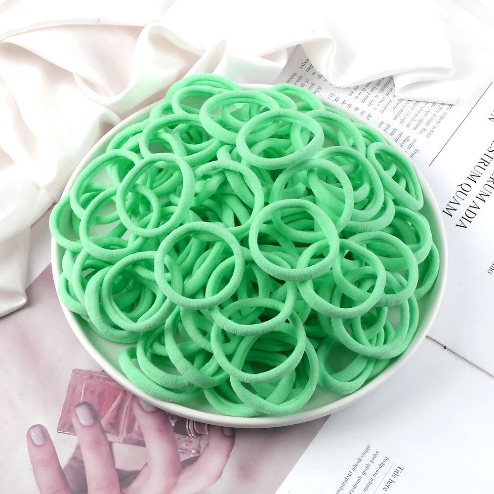 51 Colors Basic Elastic Hair Band for Girls 20/30/50PCS 4cm Simple Solid Color Head additional angle