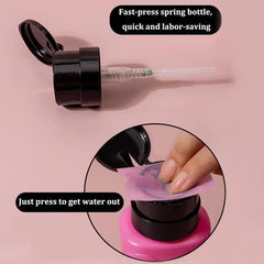 Push Down Plastic Bow Pump Dispenser Bottle | Refillable Nail Polish & Makeup Remover alternate view