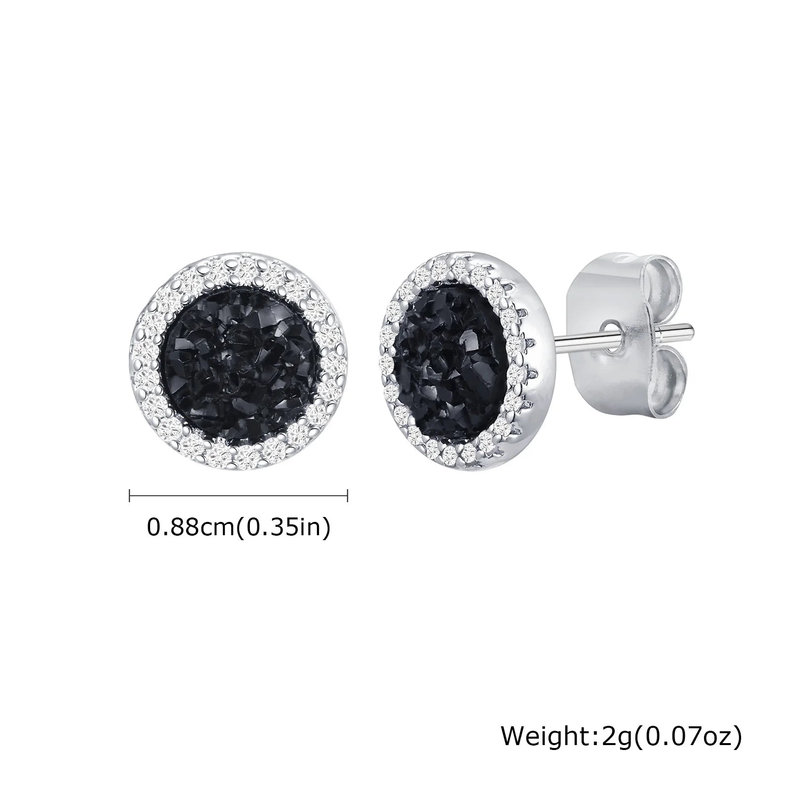 Hip Hop Broken Zircon Stud Earrings for Men Boys,Anti Allergy Round Small Metal Earri alternate view