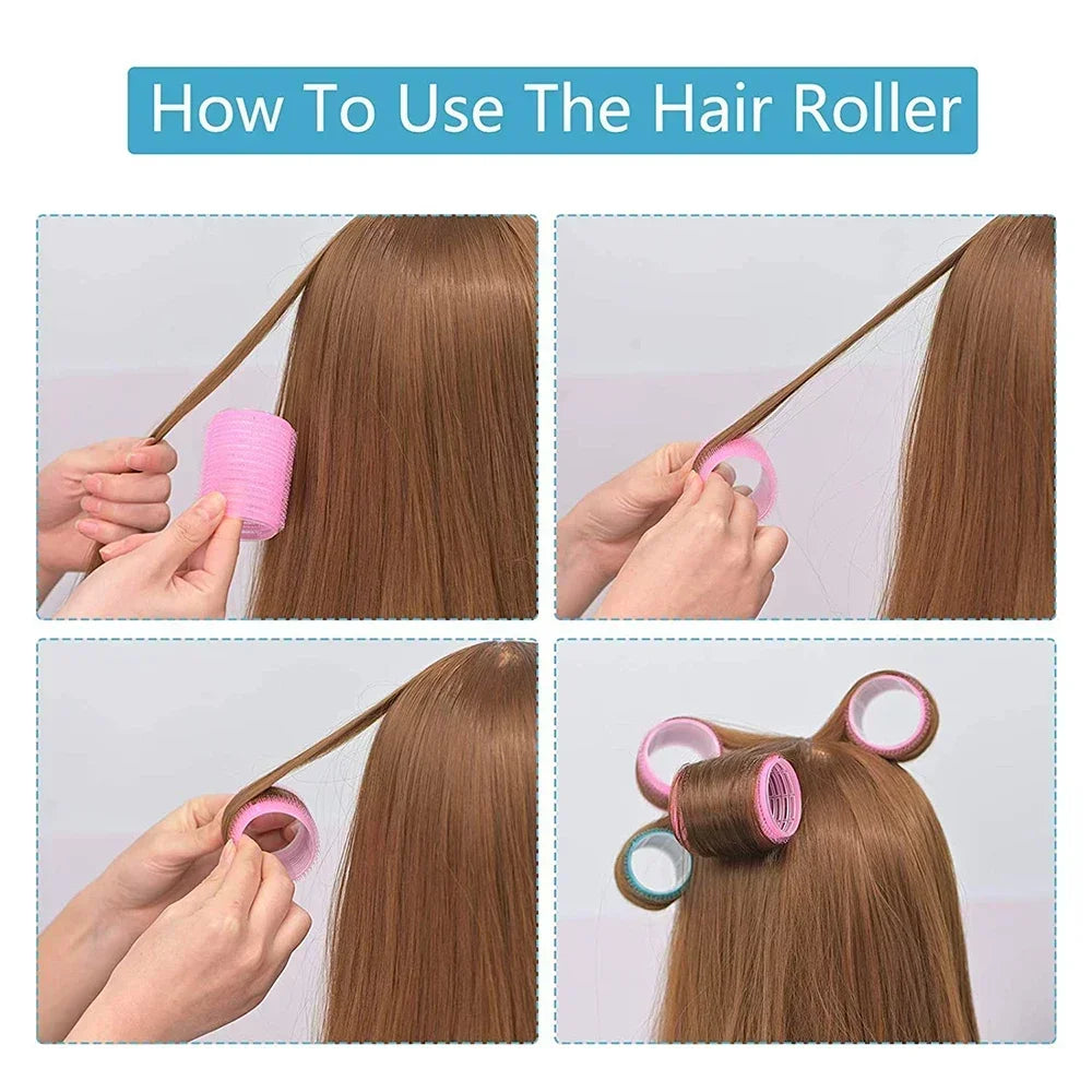 Self-Grip Hair Rollers Heatless Hair Curlers | No Heat DIY Styling Tool for Volume additional angle