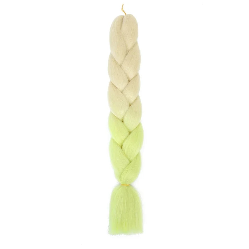 24Inch Synthetic Yaki Braids Hair Ombre Braiding Hair Jumbo Braid DIY Green Hair Exte lifestyle view