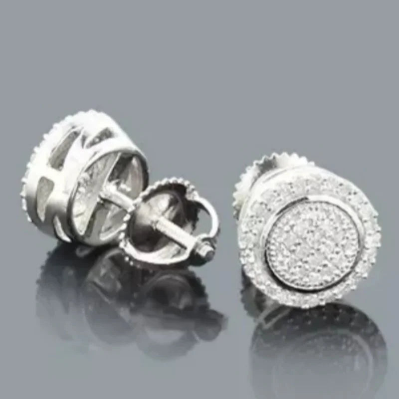 Square Cubic Zirconia Stud Earrings | Vintage Style for Women and Men lifestyle view