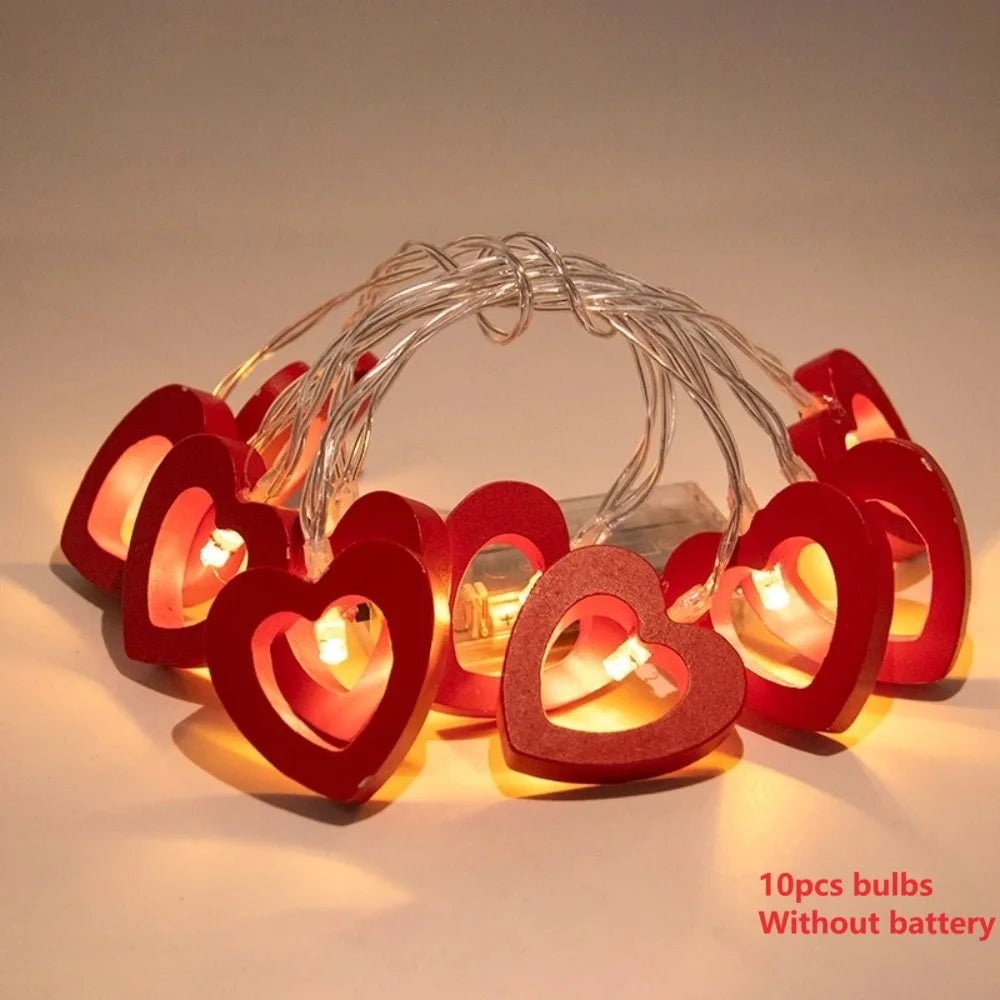 10pcs Love LED String Lights | Valentine's Day Wedding Party Decoration alternate view