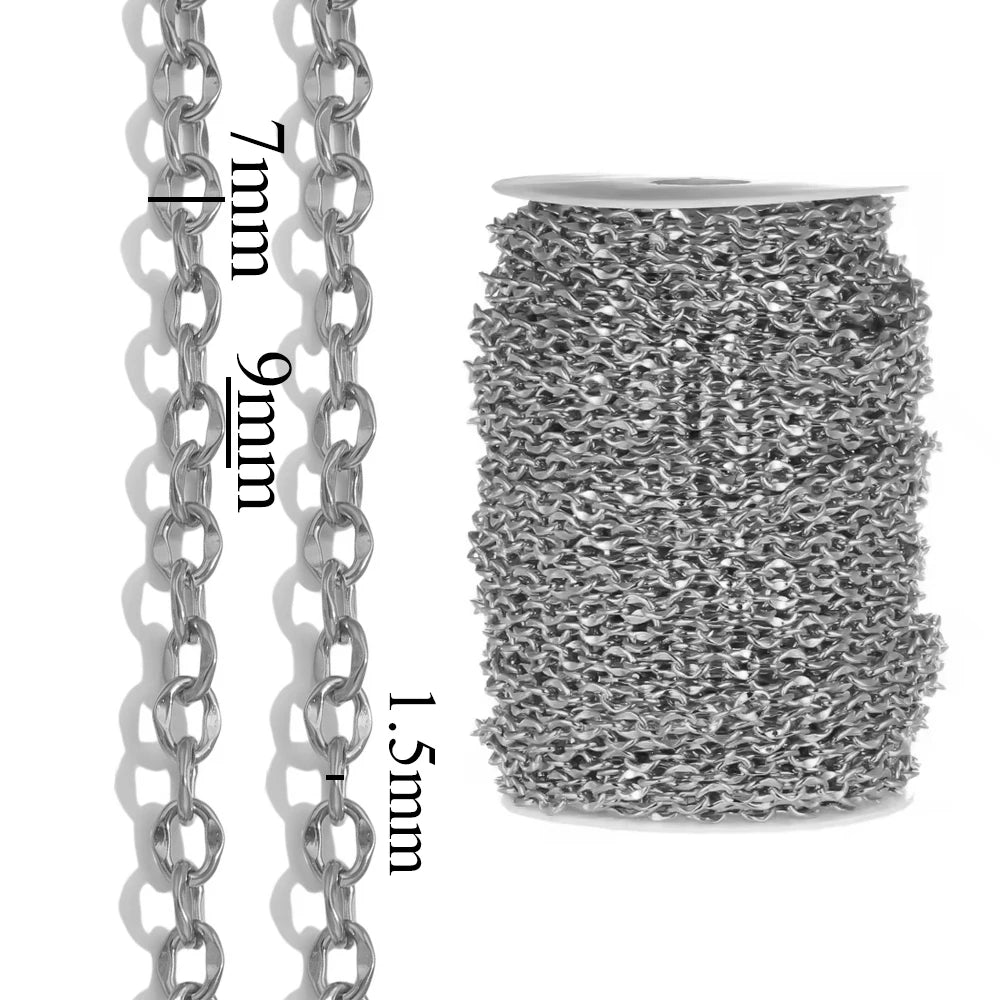 1 Meter Stainless Steel Chain Gold Silver DIY Jewelry Making Chain Necklace Bracelet lifestyle view