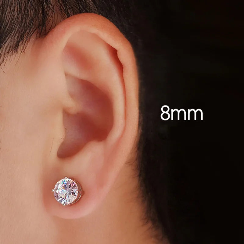 Magnetic Stud Earrings for Men and Women | Non Pierced Crystal Clip On Earrings detail view