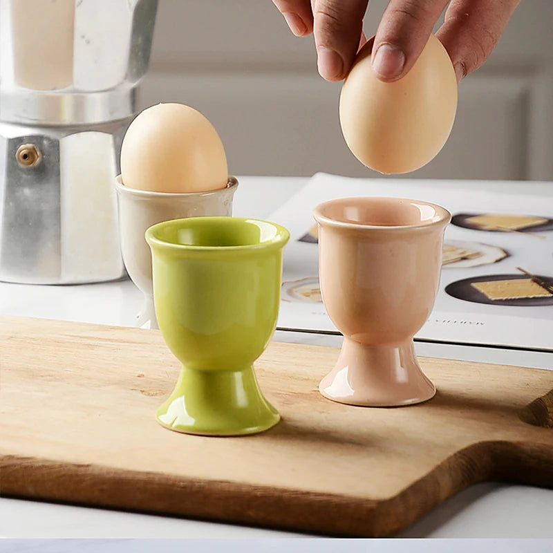 Egg Cup Holders Candy Color | Ceramic Creative Serving Cups Breakfast detail view