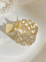 3pcs Rhinestone Small Hair Claw Clips for High Ponytail, Shining Shark Hair Clips for Women Thick Long Hair (3 Colors, Pack of 3