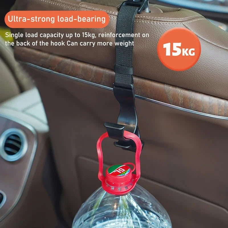 NEW 2Pc Car Back Seat Hook Multifunctional Rear Seat Headrest Hook Holder Adjustable lifestyle view
