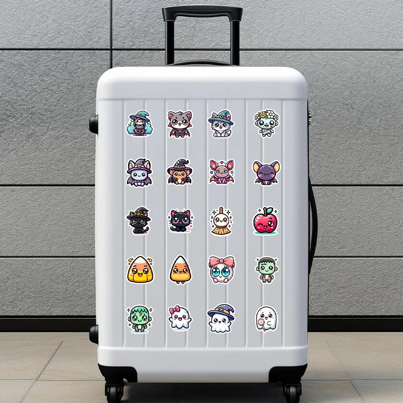 50PCS Halloween Stickers Cute Cartoon Cat Pumpkin Halloween Themed Stickers Fun Holid lifestyle view