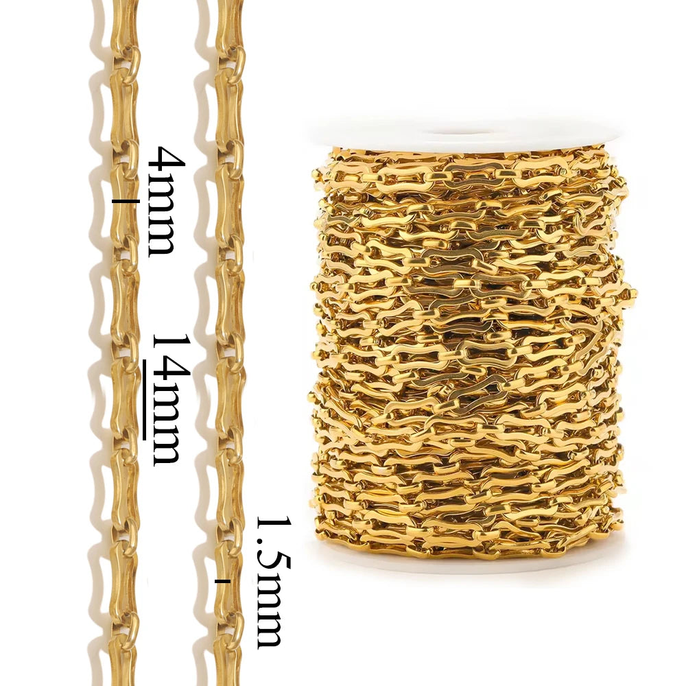 1 Meter Stainless Steel Chain Gold Silver DIY Jewelry Making Chain Necklace Bracelet C close-up view