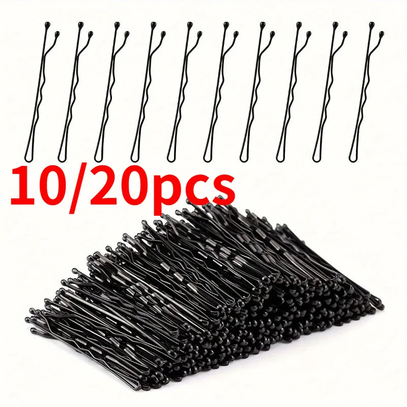 10/20pcs Invisible Wave Bobby Pins,Durable Metal Hair Clips for Women, Simple Solid Color Barrettes