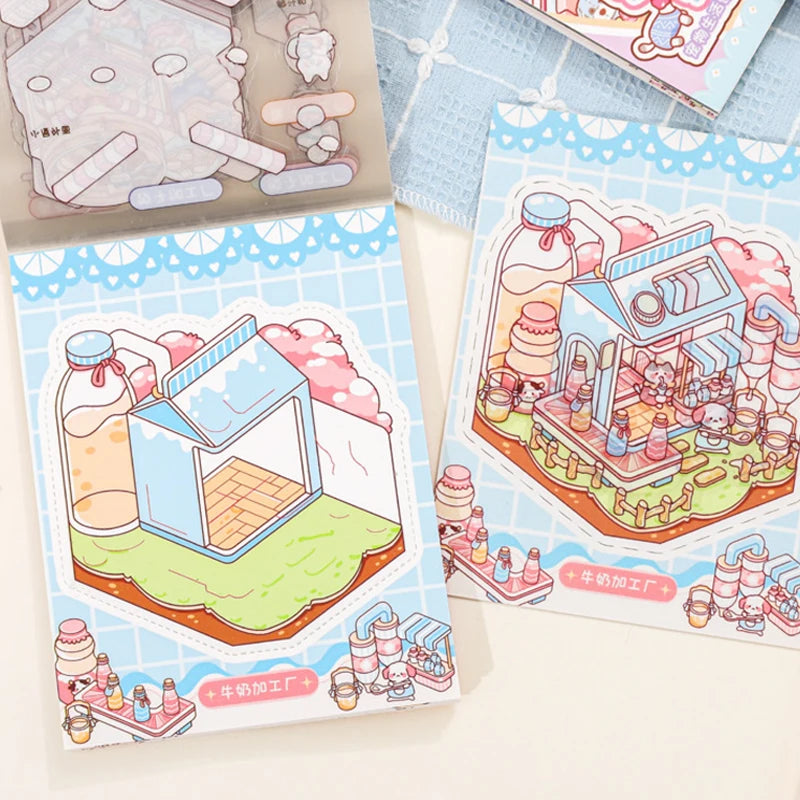 Mr.Paper 24Pcs/Book Zoo Class Goodnight Life Island Series Diorama Sticker Book Cute Kaw detail view