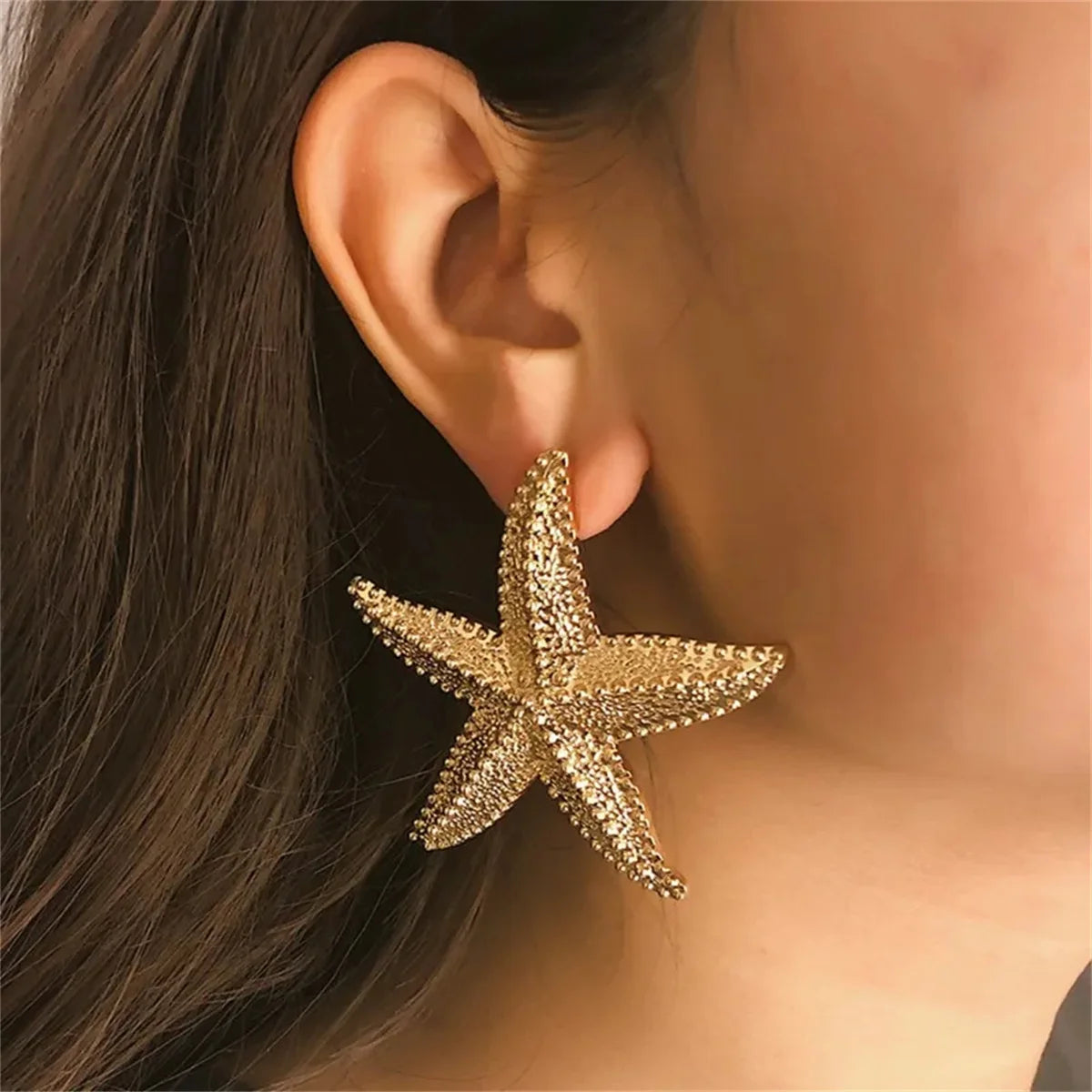 Classic Starfish Stud Earrings | 2pcs Summer Beach Fashion Jewelry for Women detail view
