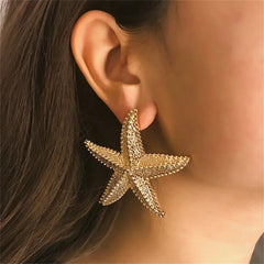 Classic Starfish Stud Earrings | 2pcs Summer Beach Fashion Jewelry for Women detail view