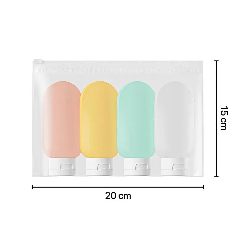 60ml Silicone Travel Bottles Set | Refillable TSA Approved Airplane Toiletries Kit lifestyle view