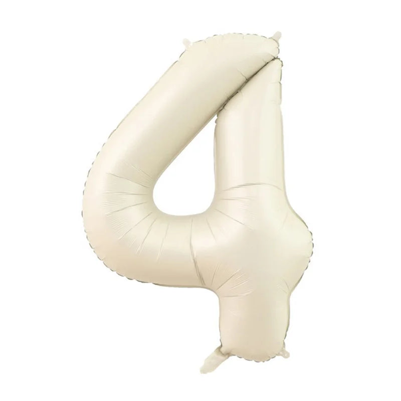 Cream Foil Number Balloons 1-9 Set | Large Digital Birthday Party Decor lifestyle view