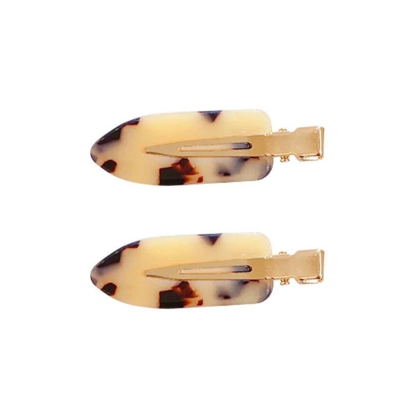 3/4pcs Leopard Acetate Hair Side Clips Bangs Seamless Clip Makeup Hair Styling Hair T lifestyle view