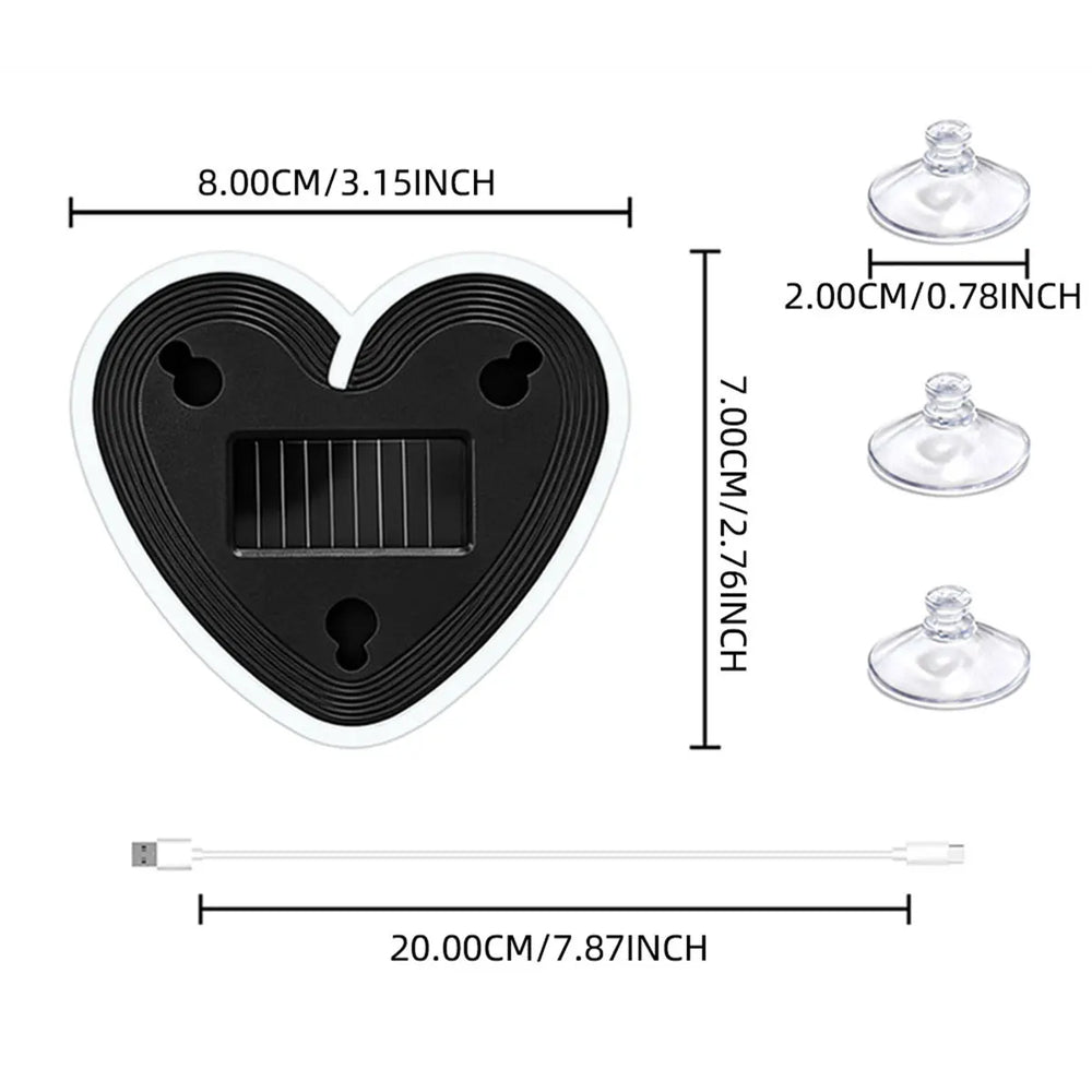 Solar Powered Heart Neon Light | Car Ambient LED Lamp lifestyle view
