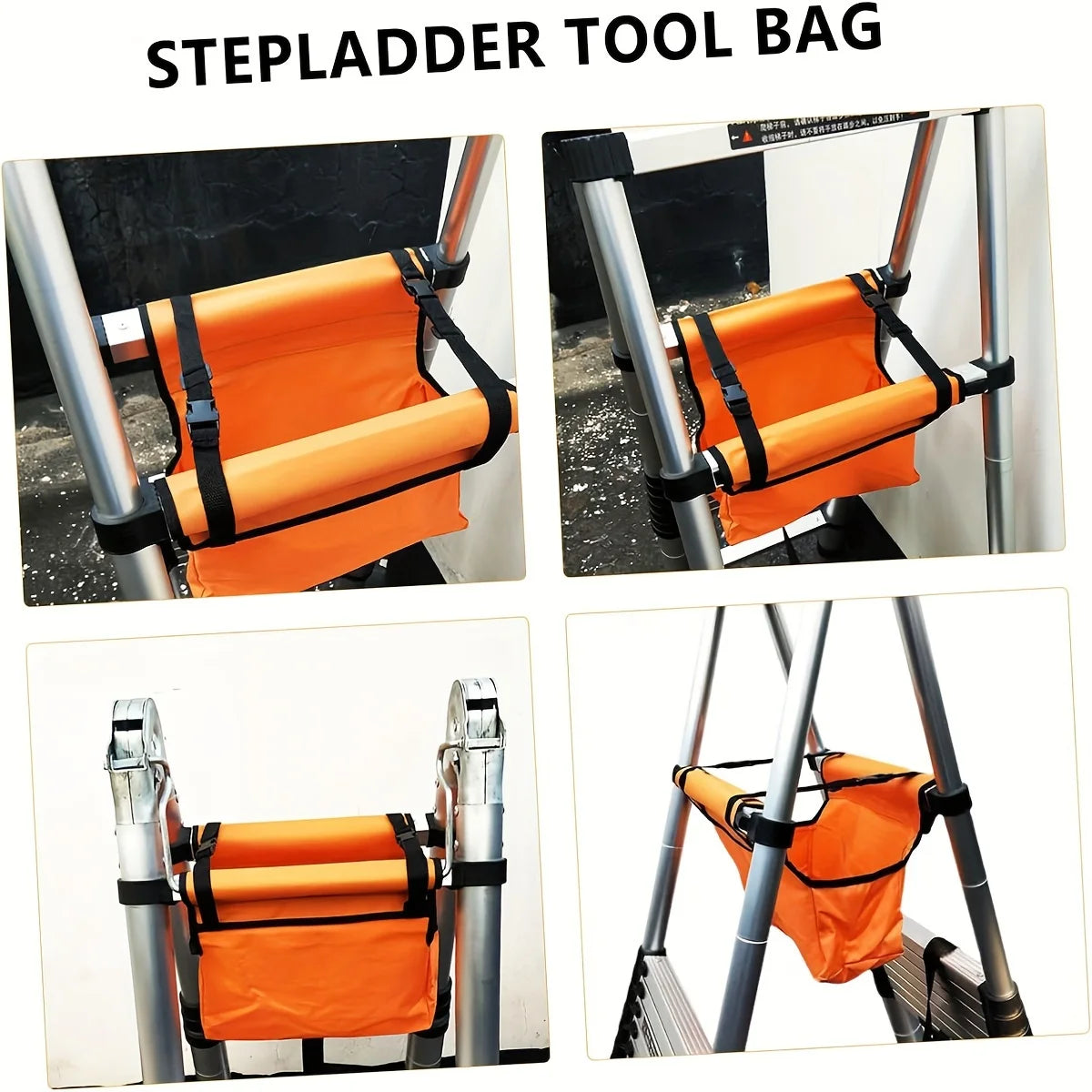 Ladder Multipurpose Tool Pouch | Telescoping Storage Organizer for Hanging close-up view