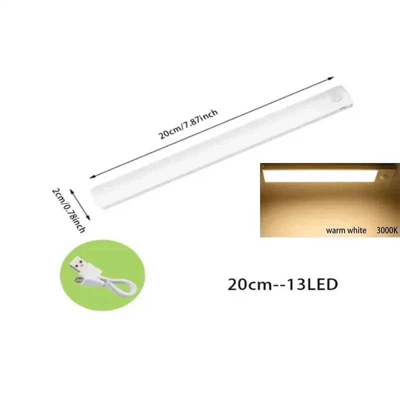 PIR Motion Sensor Rechargeable LED Night Light | Dimmable Magnetic Lamp for Closet Sta close-up view