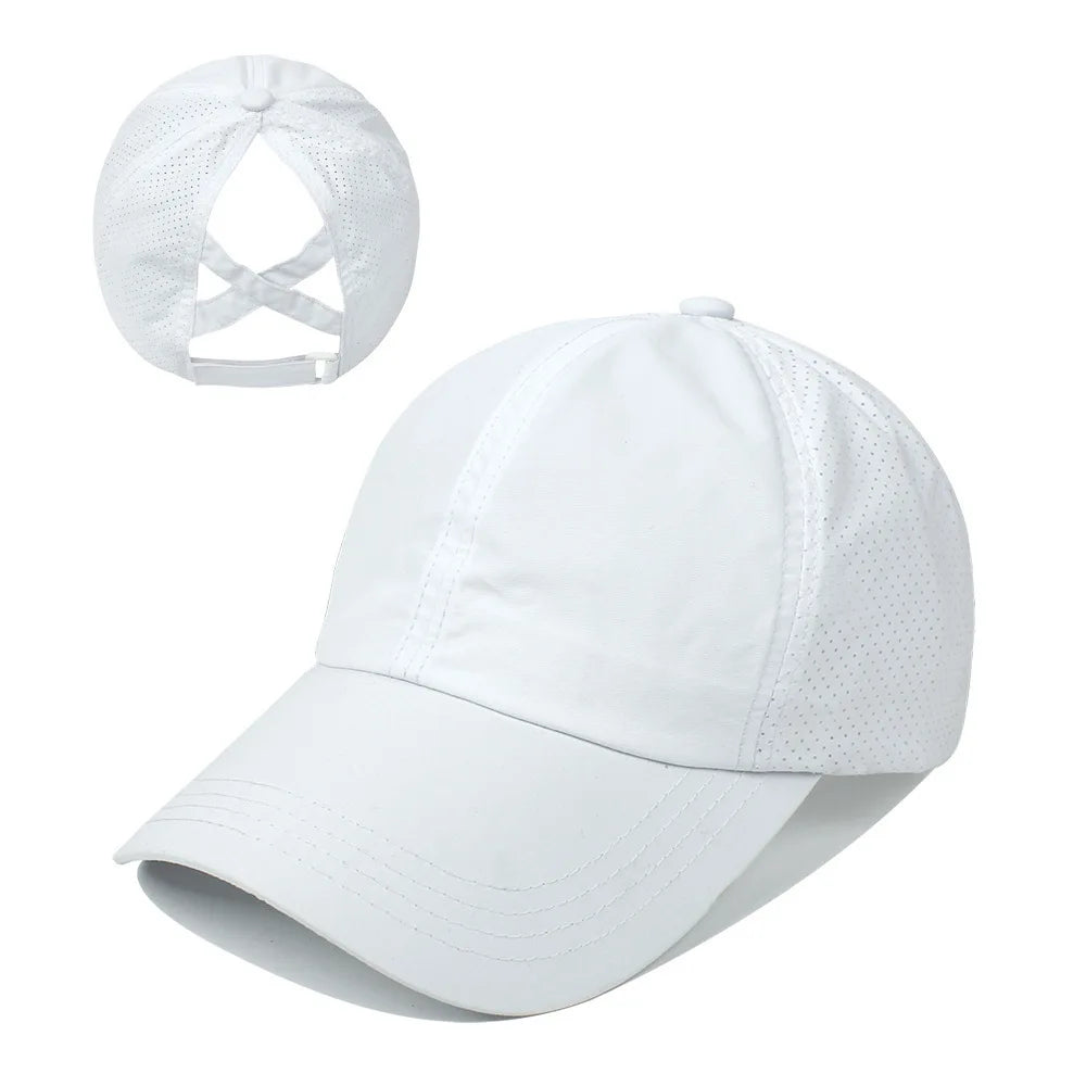 Women's High Ponytail Mesh Baseball Cap | Quick-Dry Breathable Sun Hat for Outdoor additional angle