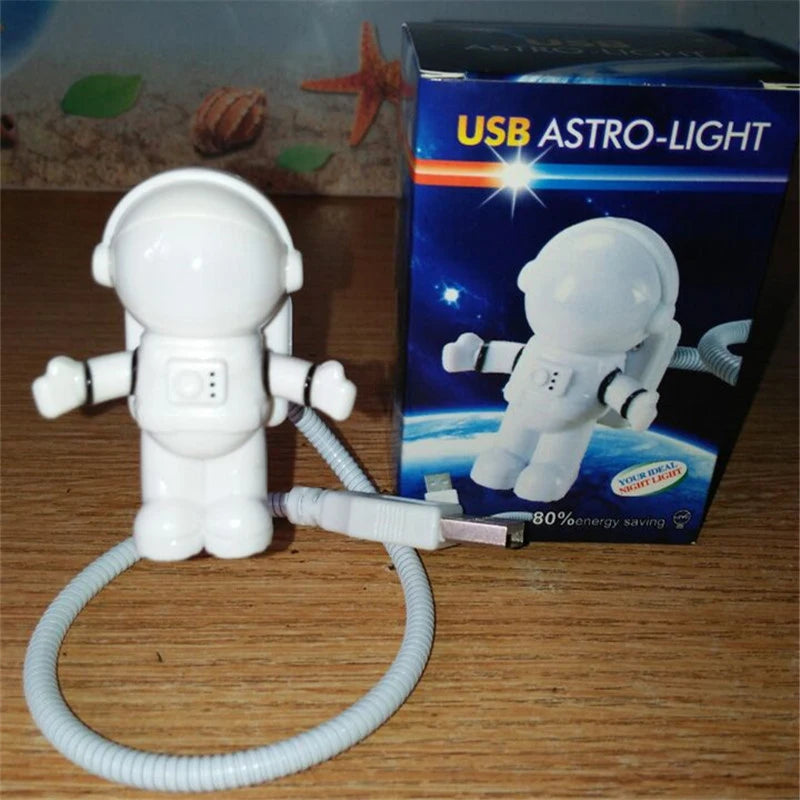 Astronaut LED Desk Lamp | Flexible USB Night Light for Reading and Work additional angle