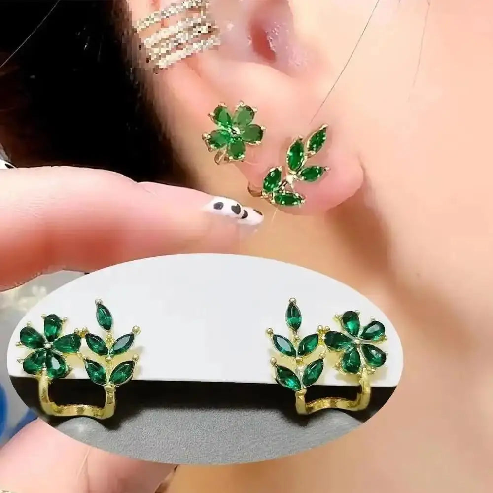 Korean Fashion Seven Star Zircon Earrings | Luxury Crystal Stars Stud Earrings close-up view