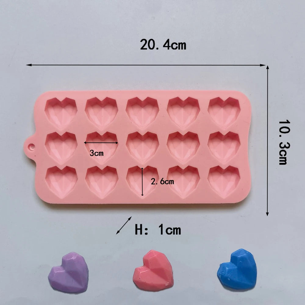 55 Piece Small Heart Shaped Silicone Cake Mold | Heart Chocolate Pastry Molds for DIY Ba detail view