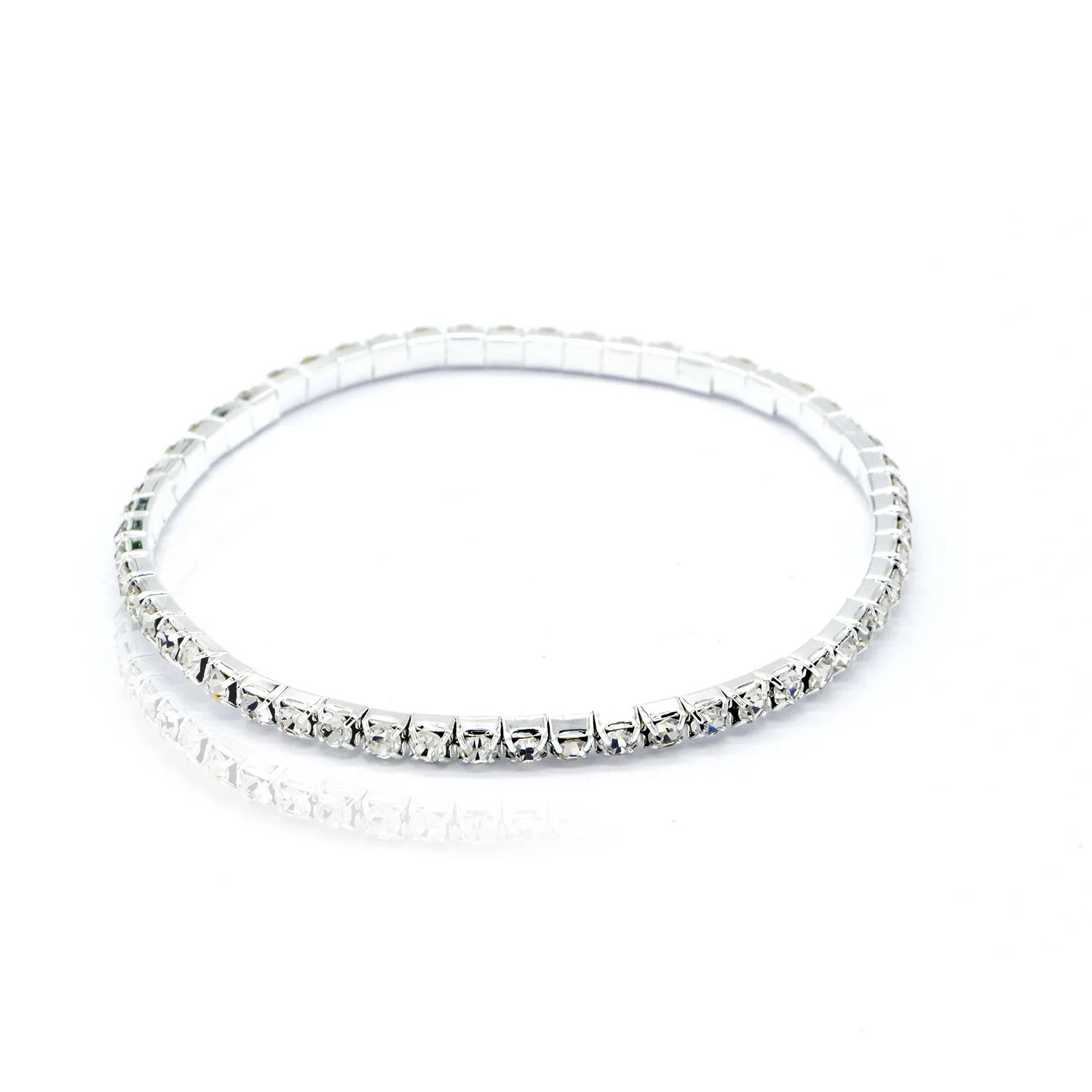 Fashion Rhinestone Tennis Anklet For Women Multi-layer Crystal Elastic Chain On Leg Fema detail view